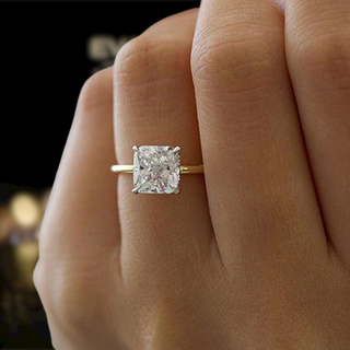 Princess Cut 2.5 ct Diamond Yellow Gold Engagement Ring