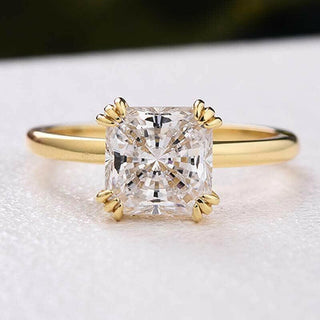 Cushion Cut 1.8ct Created Diamond Yellow Gold Bridal Ring Set