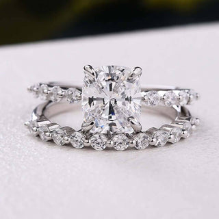 Cushion Cut 2.0 ct Created Diamond Bridal Ring Set