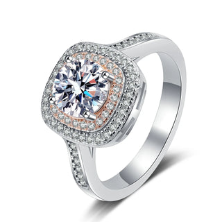 1ct Round Cut Diamond Double Halo Engagement Ring