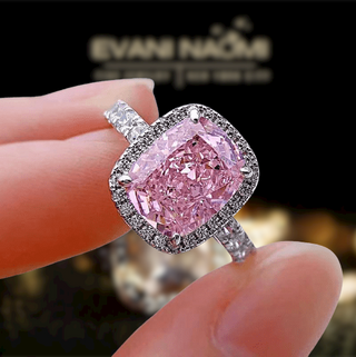Cushion Cut 4.0ct Pink Sapphire with Halo Engagement Ring