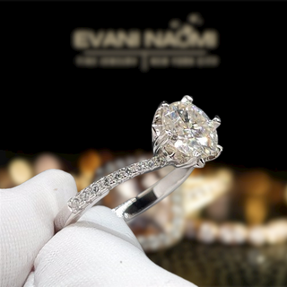 1ct Moissanite Snowflake White Gold Engagement Ring