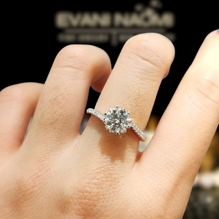 1ct Moissanite Snowflake White Gold Engagement Ring