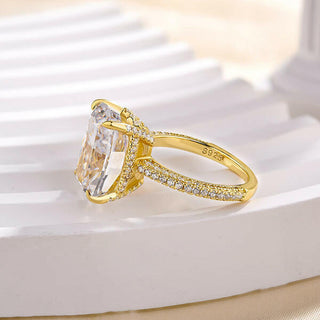 Elongated Cushion Cut 9.0ct Diamond Engagement Ring