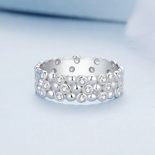 Multi-layer Created Diamond with Beans Wedding Band