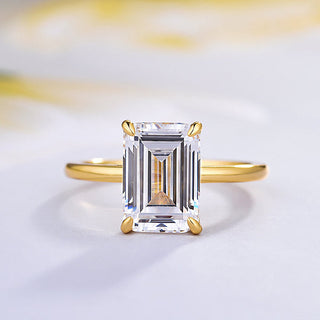 Stunning Emerald Cut 3.5ct Created Diamond Bridal Set