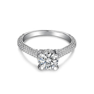 Luxurious 1.0ct Moissanite White Gold Engagement Ring