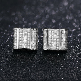 Round Moissanite Diamond Iced out Stud Earrings