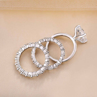 Classic Radiant Cut 5.5 Carat 3-Pieces Wedding Ring Set