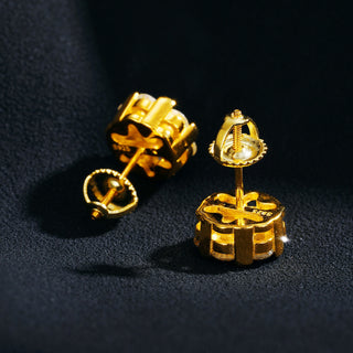 Flower Shaped Moissanite Diamond Stud Earrings