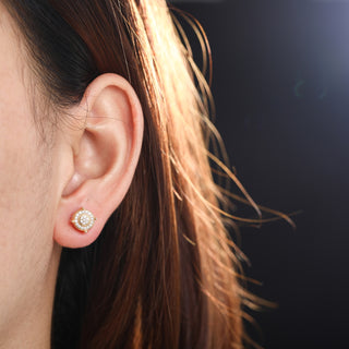 Round Cut Moissanite Stud Earrings