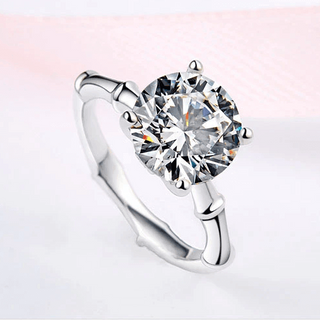 3.0 Ct Round Moissanite Diamond Solitaire Engagement Ring