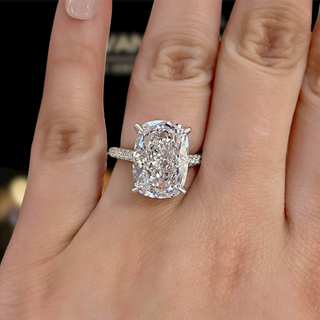 Elongated Cushion Cut 9.0ct Diamond Engagement Ring