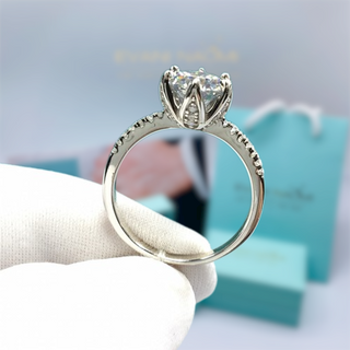 2.0ct Moissanite Maple Leaf Shaped White Gold Engagement Ring