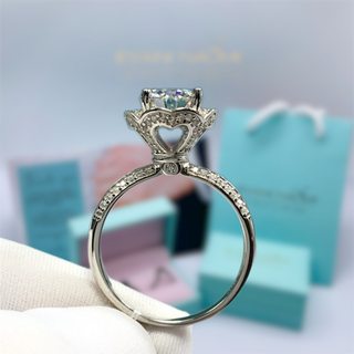 2.0ct Moissanite Romantic Blossom White Gold Engagement Ring