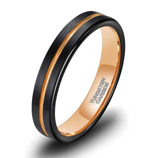 4mm Two-Tone Groove Men's Tungsten Wedding Band