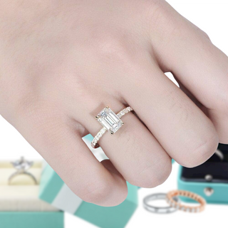 2.0 Ct Emerald Cut 14K Yellow Gold Engagement Ring