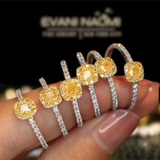 0.4 Ct Natural Yellow Diamond Engagement Ring