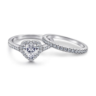 2.0 Ct VVS Moissanite Heart Shape Wedding Ring