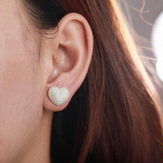 Elegant Moissanite Diamond Heart Shape Stud Earrings