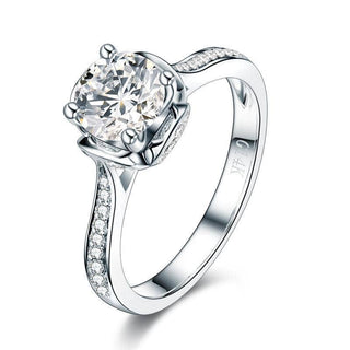 14K White Gold 1.0 Ct Round Diamond Engagement Ring