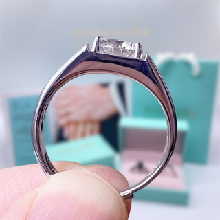 3.0 Ct Round Moissanite Adjustable Men's Ring