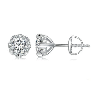 0.5 Ct Moissanite Eight Heart Claws Stud Earrings