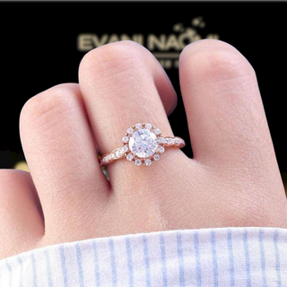 14k Rose Gold 1.0 Ct Round Cut Diamond Engagement Ring