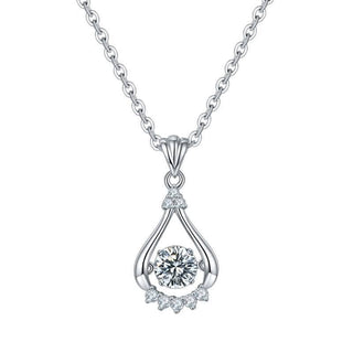 0.5 Ct Round Moissanite Teardrop Shaped Pendant Necklace