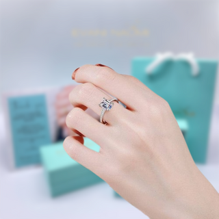 2.0 Ct Emerald Cut Moissanite Diamond Engagement Ring