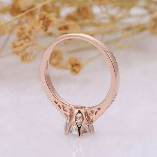 1.0 Ct Moissanite 14k Rose Gold Engagement Ring
