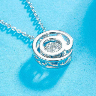 Dancing Moissanite Diamond @ Symbol Pendant Necklace