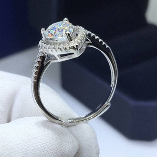 2.0 Ct Pear Moissanite Water Drop Adjustable Engagement Ring