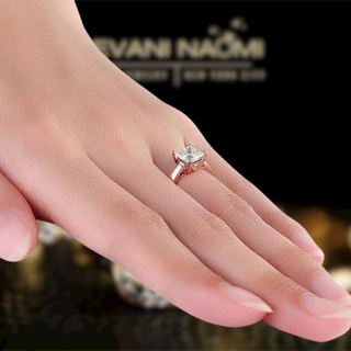14K Rose Gold 1.0 Ct Princess Cut Engagement Ring