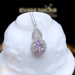 3.0 Ct Round Cut Moissanite Diamond Necklace