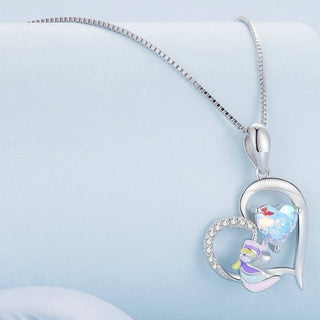 Cute Heart with Unicorn Pendant Necklace