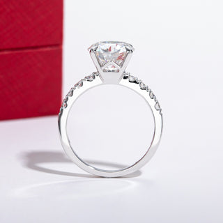 14K White Gold Engagement Ring with 3.0 Ct Moissanite