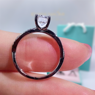 1.0 Ct Round Moissanite Cross Design Engagement Ring