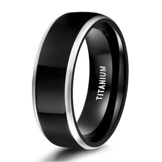 Black Polished Unisex Titanium Wedding Band