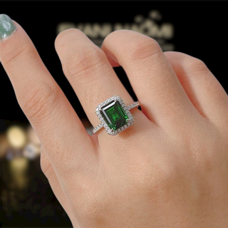 Emerald Cut 3.5 ct Diamond Engagement Ring with Halo