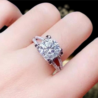 3.0 Ct Moissanite Diamond Split Shank Engagement Ring