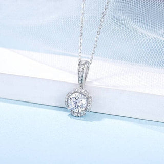 2.0 Ct Round Cut Moissanite Diamond Pendant Necklace
