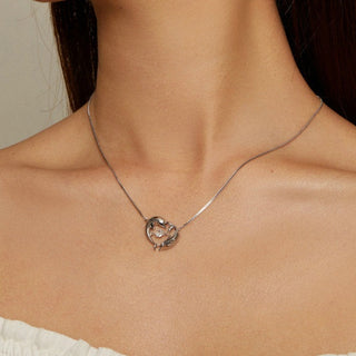 Dolphin Love with Diamond Chain Necklace