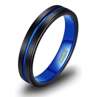 4mm Two-Tone Groove Men's Tungsten Wedding Band