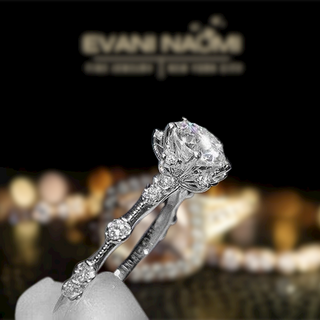 Classic Moissanite Diamond Crackling Engagement Ring