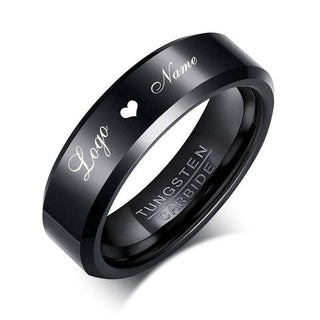 6mm Polished Tungsten Wedding Band with Custom Engraving