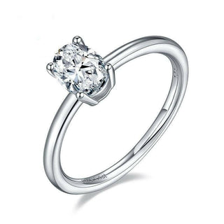 1.0 Ct Oval-Cut Solitaire Diamond Engagement Ring