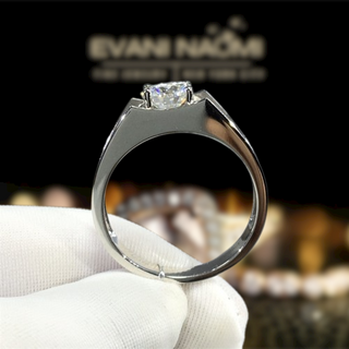 1.0 Ct Round Brilliant Cut Moissanite Men's Wedding Ring