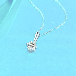 1.0 Ct Round Solitaire Moissanite Diamond Pendant Necklace