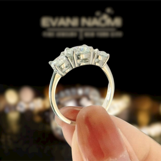 4.0 Ct Three Stone Moissanite Diamond Engagement Ring